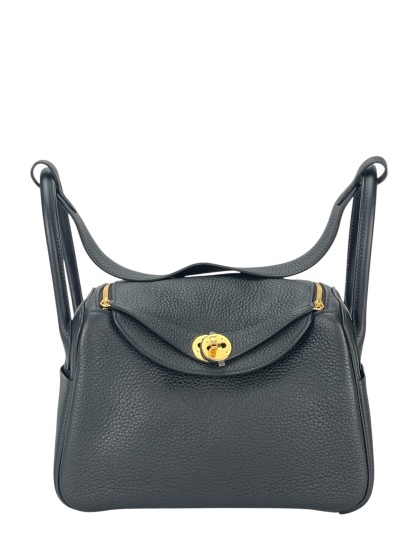 HERMES - Lindy 26 Black TC Gold Hardware 