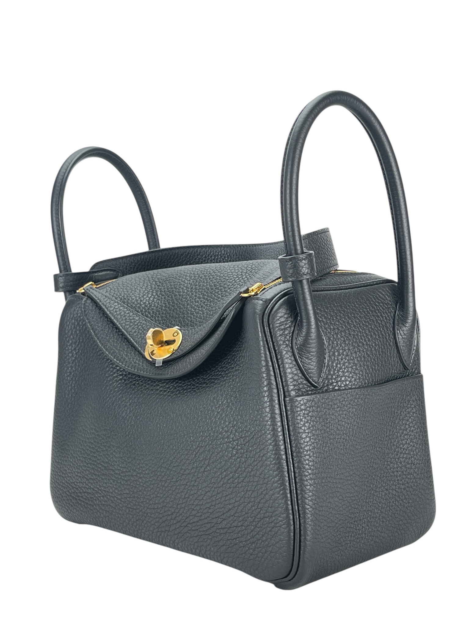 HERMES - Lindy 26 Black TC Gold Hardware 