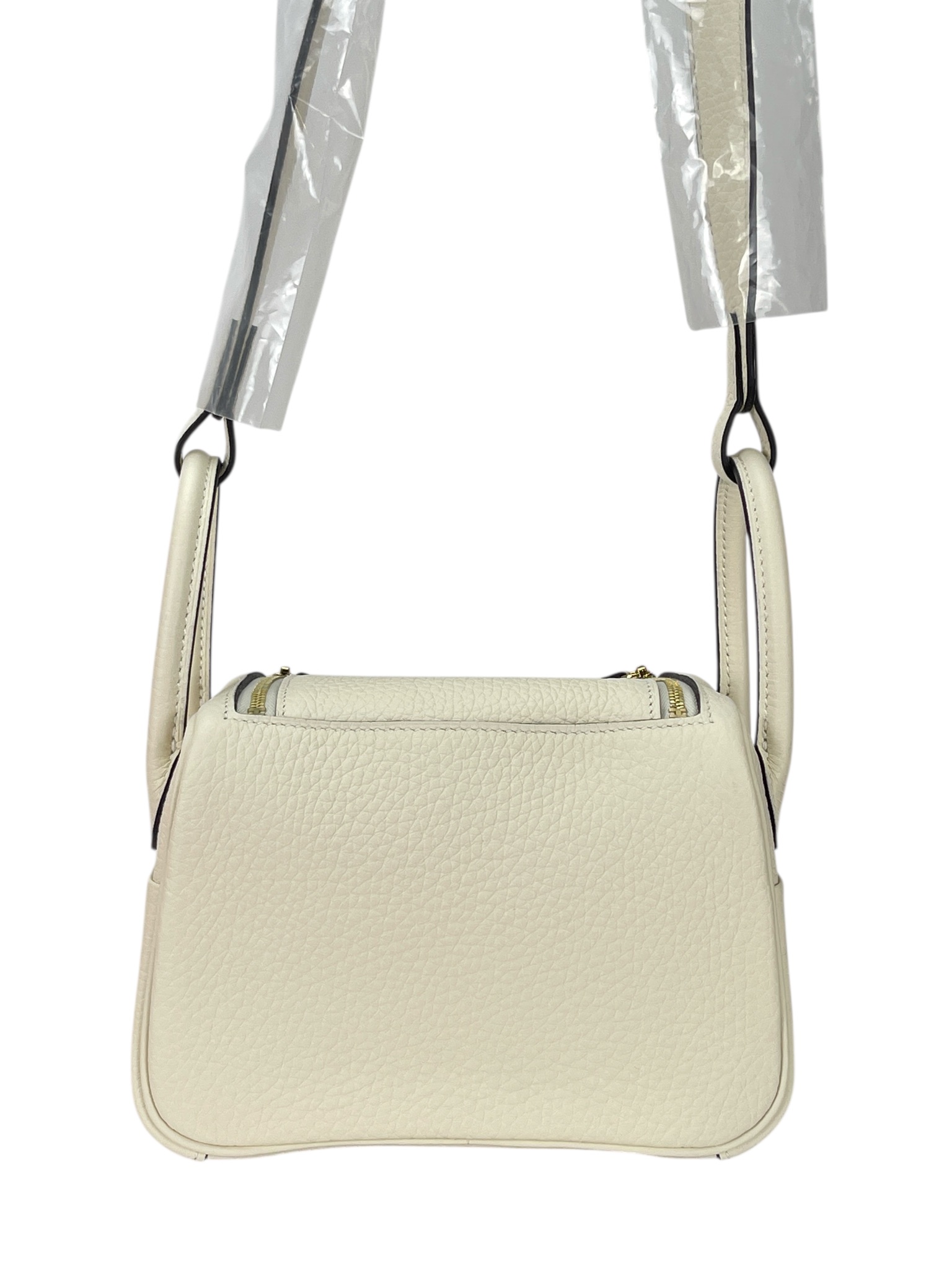 HERMES - Mini Lindy So White TC Gold Hardware 