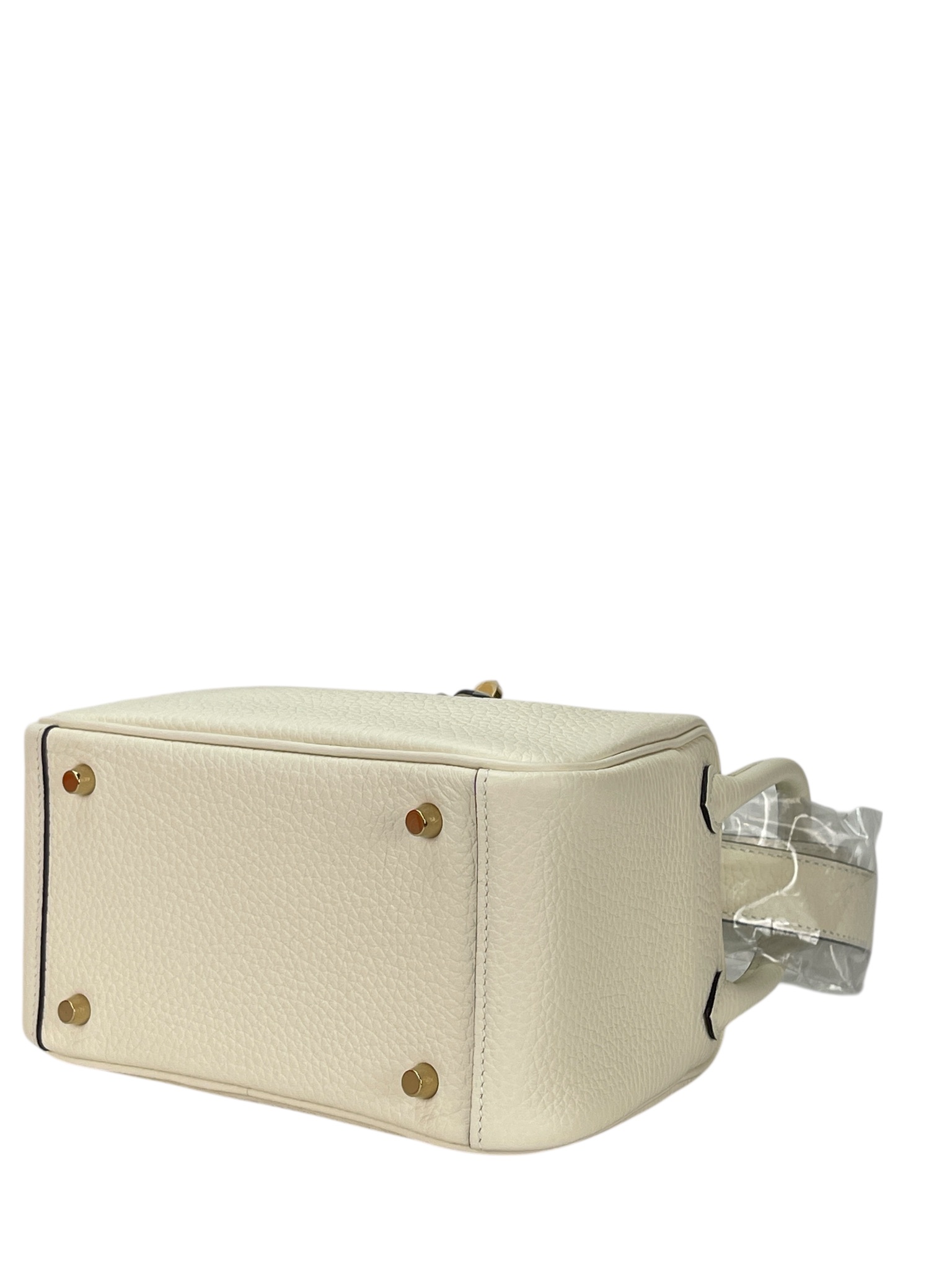 HERMES - Mini Lindy So White TC Gold Hardware 