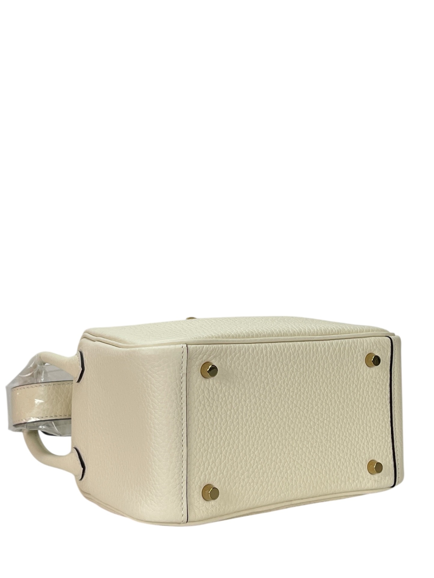 HERMES - Mini Lindy So White TC Gold Hardware 