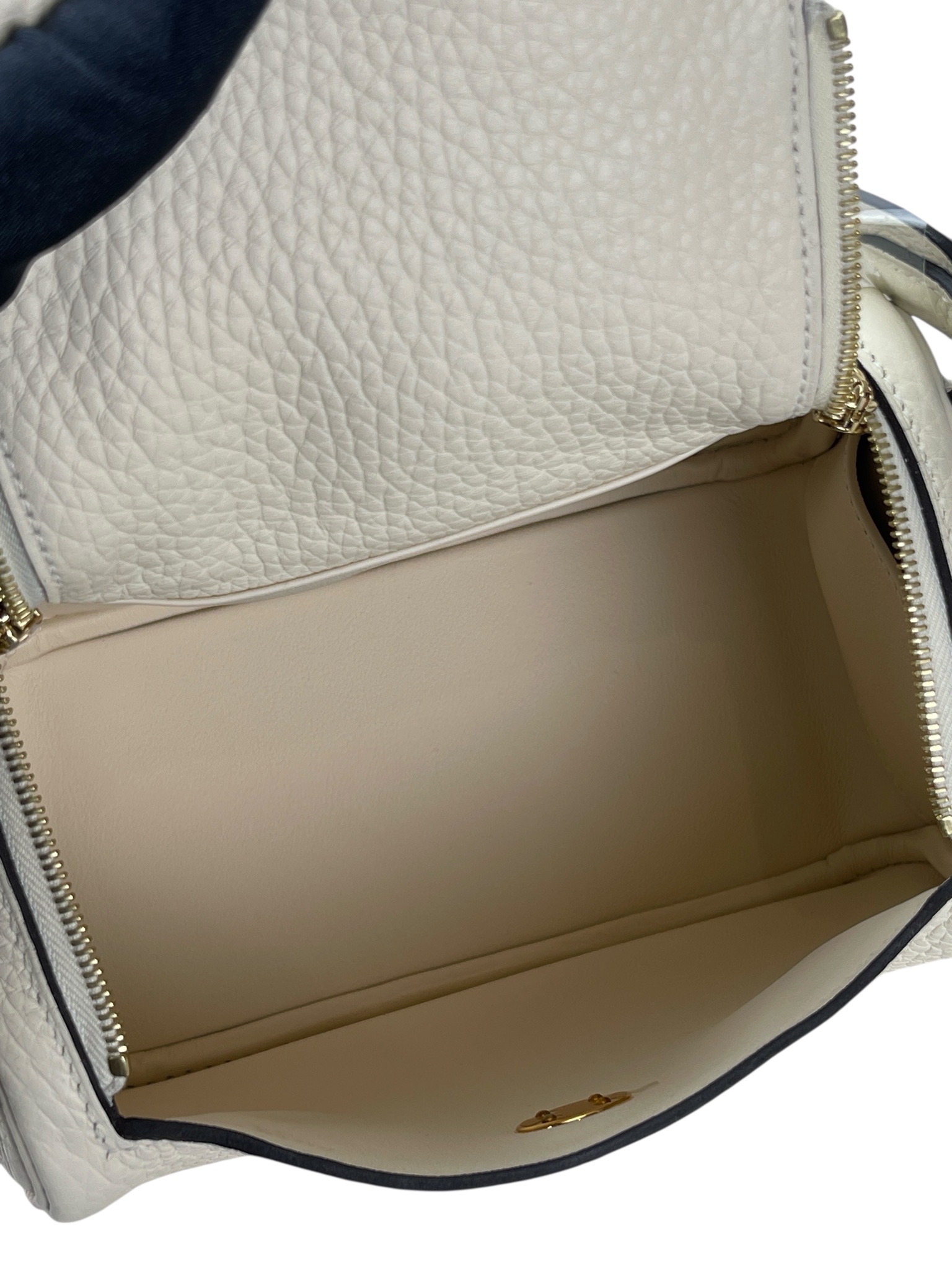 HERMES - Mini Lindy So White TC Gold Hardware 