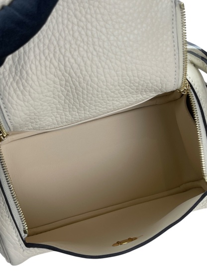 HERMES - Mini Lindy So White TC Gold Hardware 