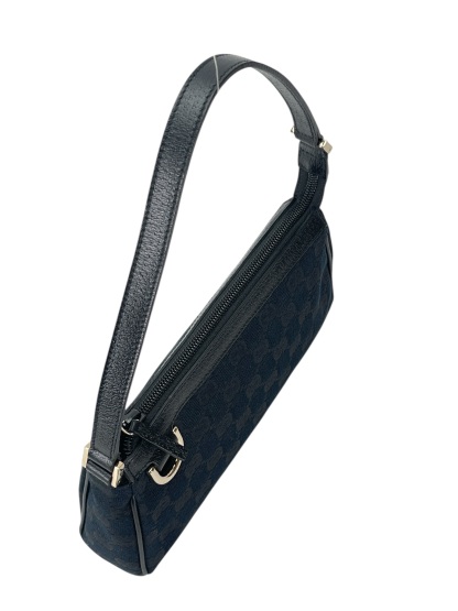GUCCI - Black GG Canvas Shoulder Bag