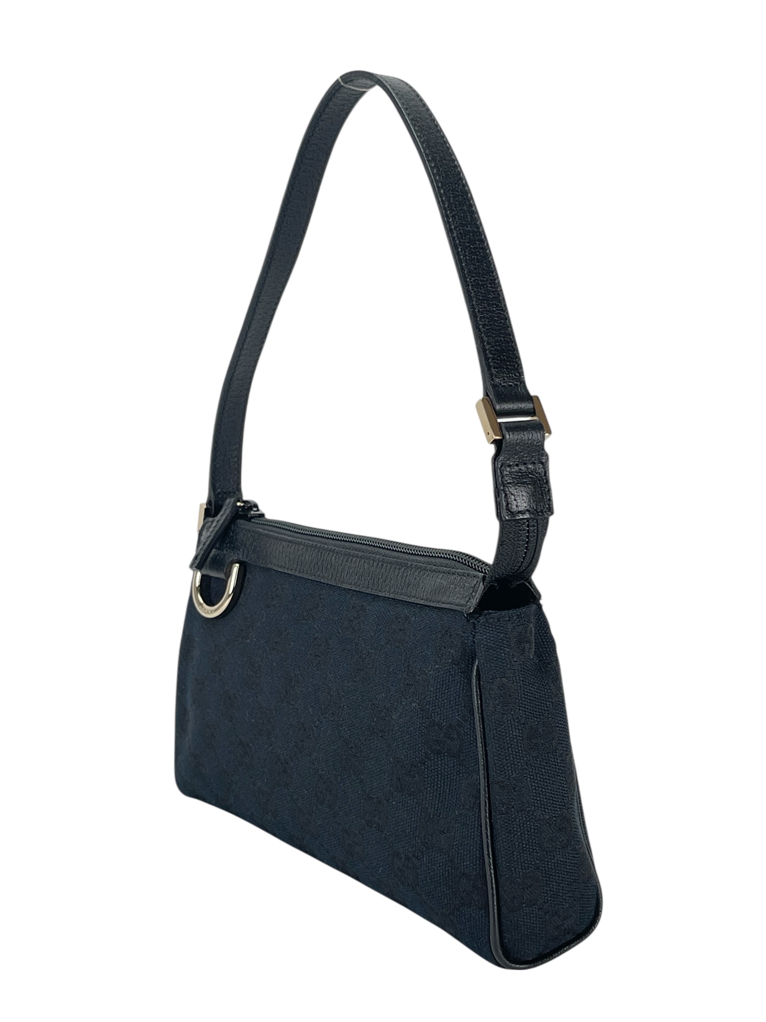 GUCCI - Black GG Canvas Shoulder Bag