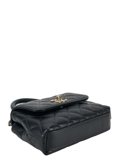 CHANEL - 25A Coco Handle Nano Black Caviar Gold Hardware
