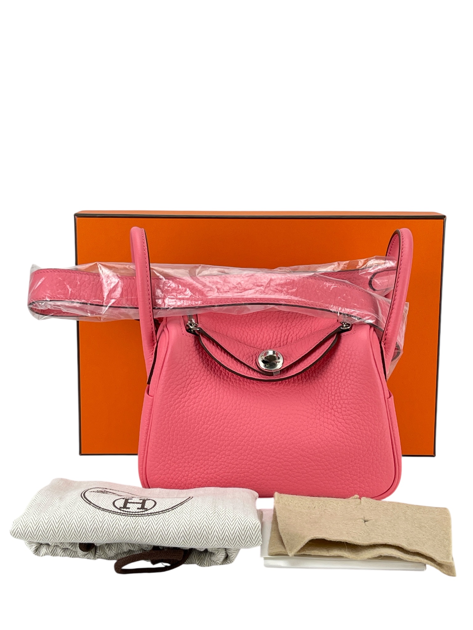 HERMES - Mini Lindy U5 Rose Lipstick Swift Palladium Hardware
