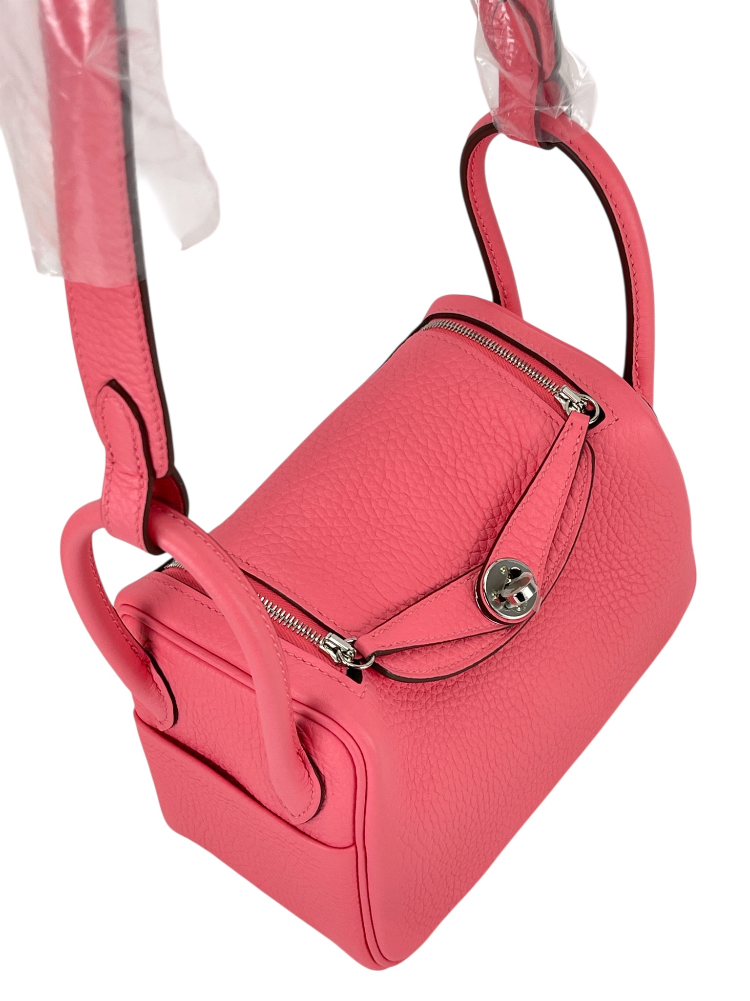 HERMES - Mini Lindy U5 Rose Lipstick Swift Palladium Hardware