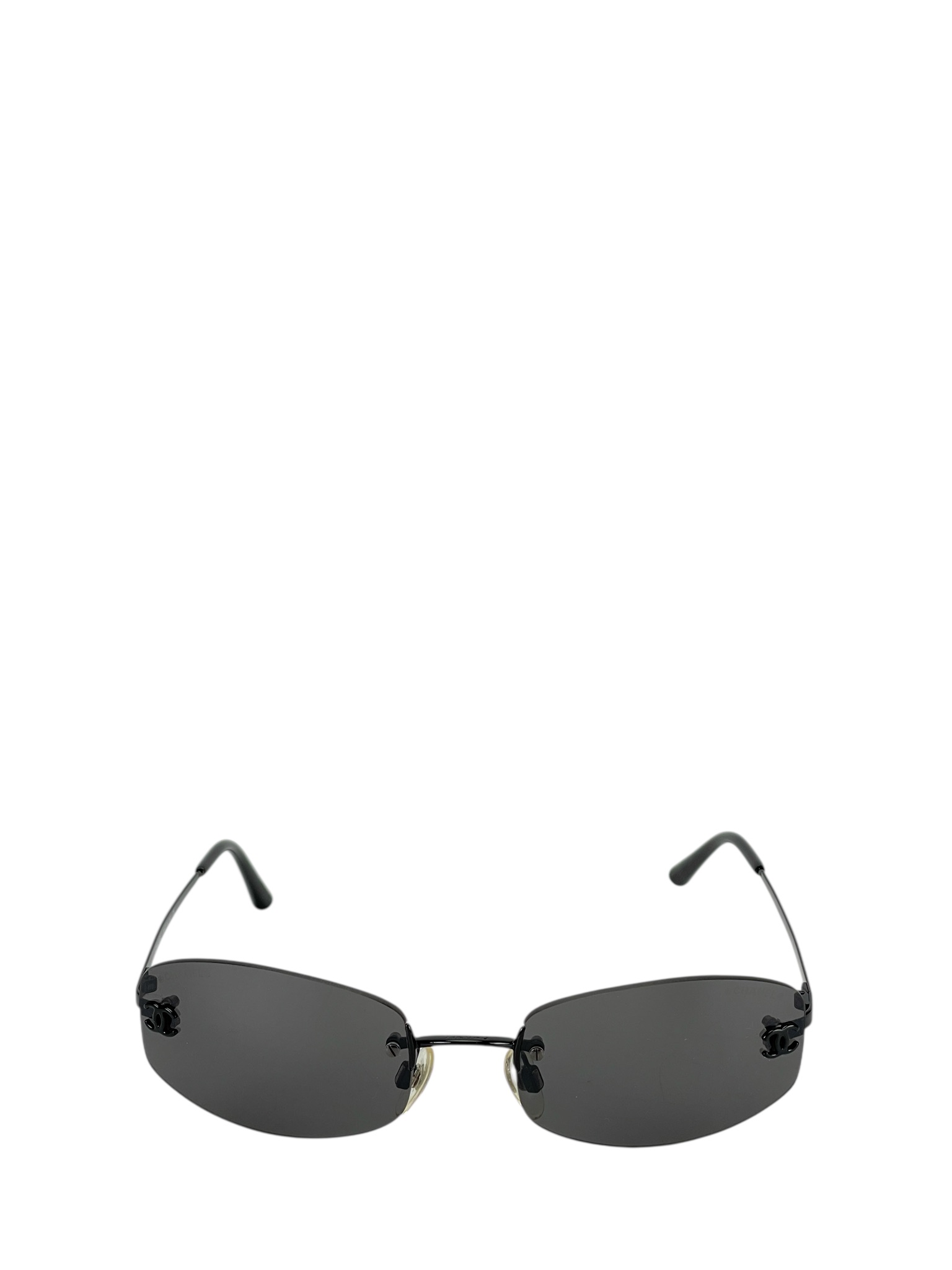 CHANEL - All Black Coco Mark Logo Sunglasses