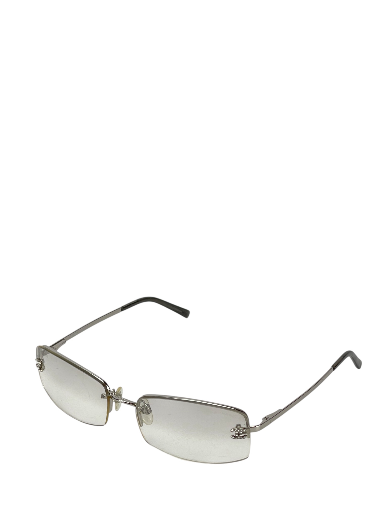 CHANEL - Sunglasses  Light Brown Rhinestone Coco Mark 