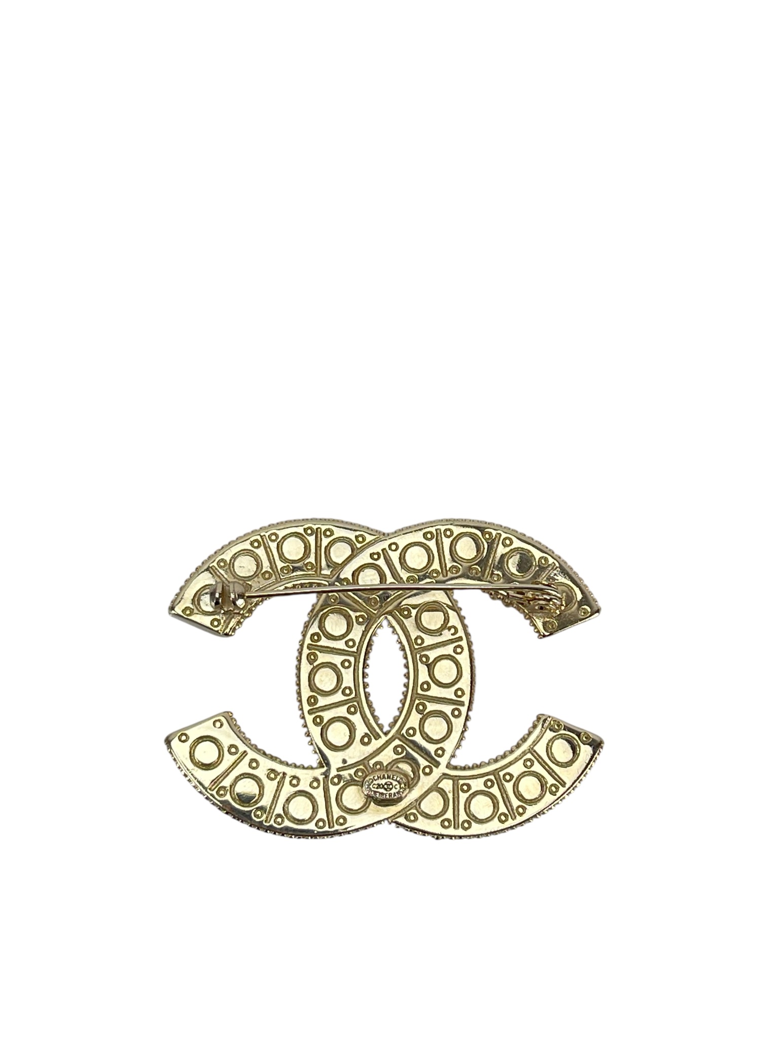 CHANEL - 20C Coco Mark Pearl Brooch Gold