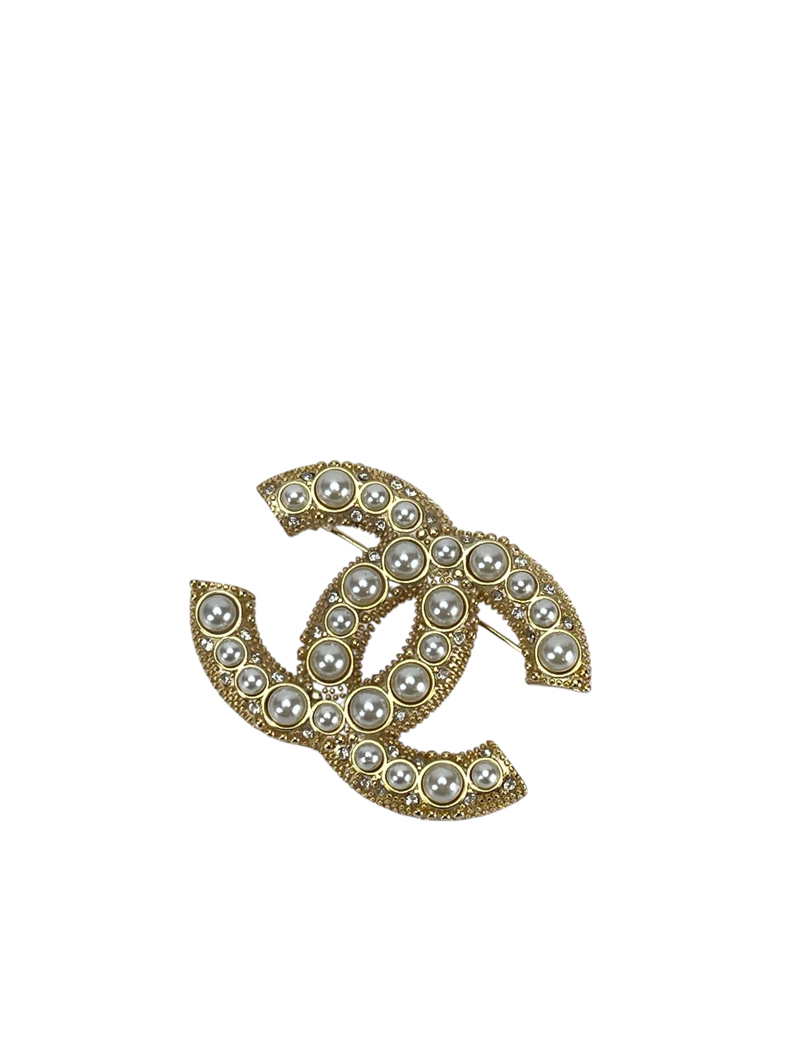 CHANEL - 20C Coco Mark Pearl Brooch Gold