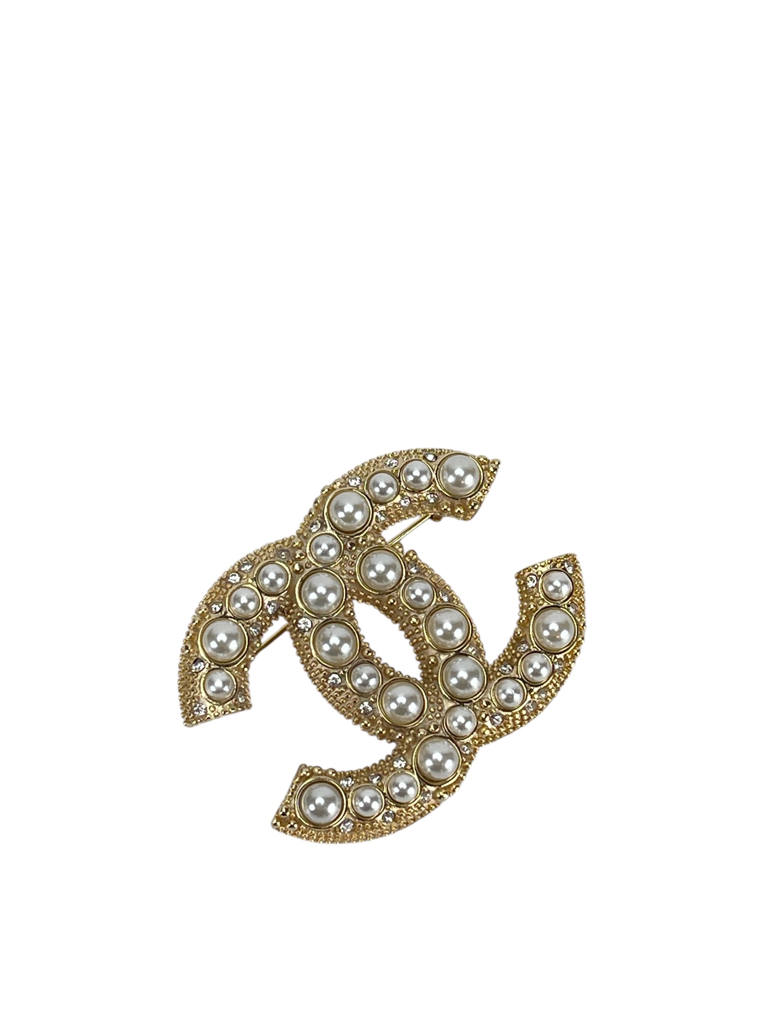 CHANEL - 20C Coco Mark Pearl Brooch Gold
