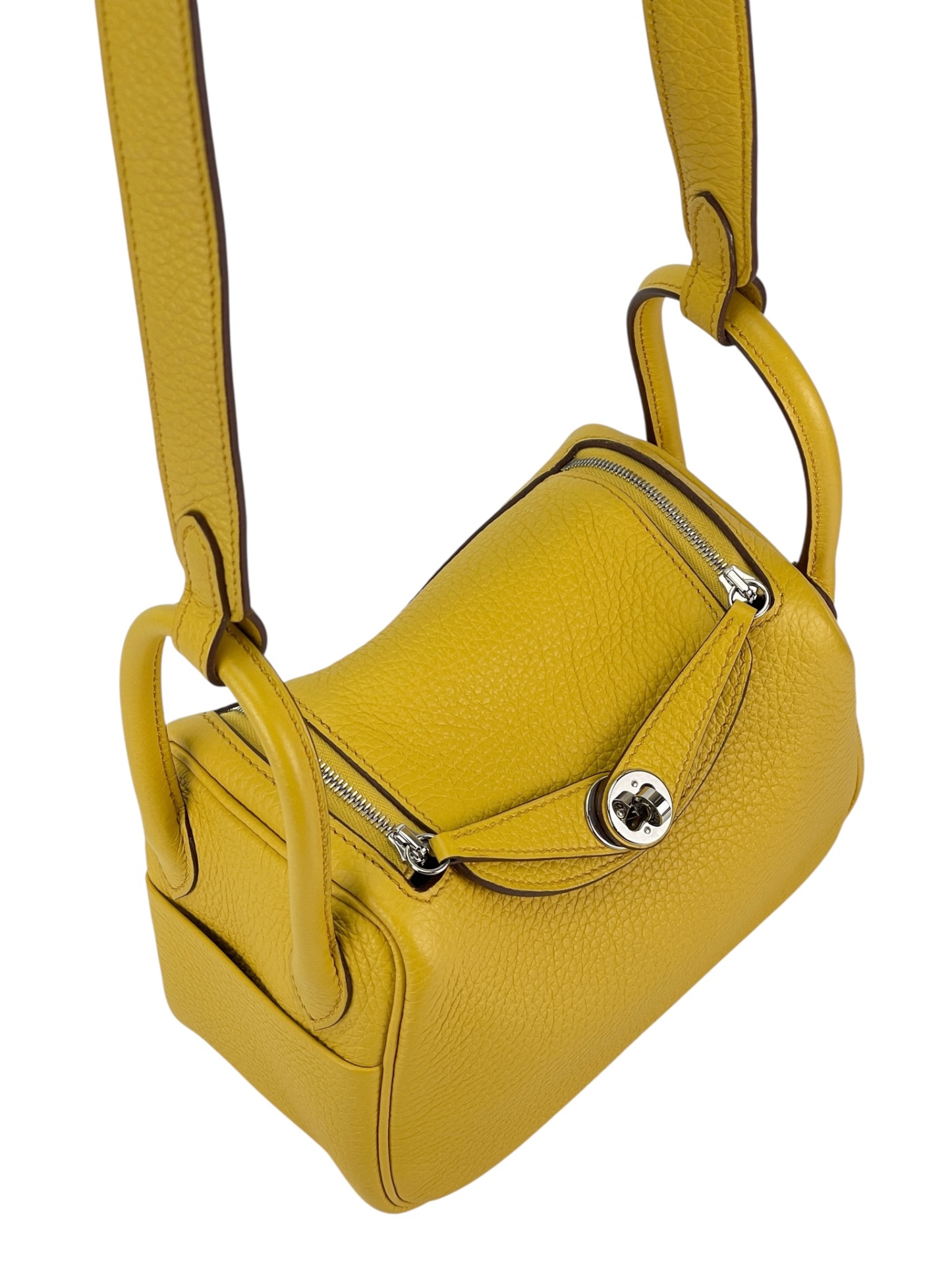 HERMES - Mini Lindy B4 Sun Yellow TC Palladium Hardware 