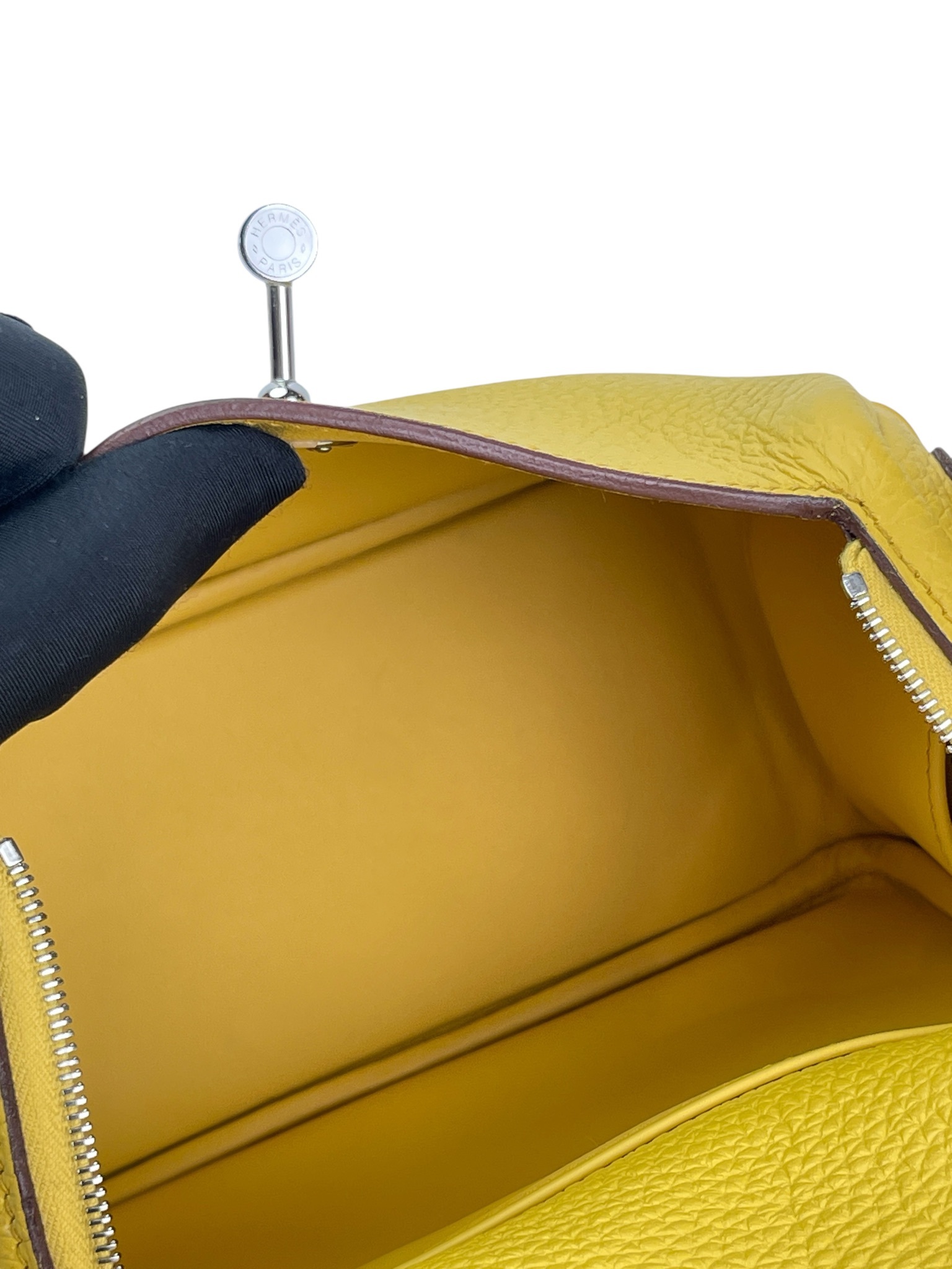 HERMES - Mini Lindy B4 Sun Yellow TC Palladium Hardware 