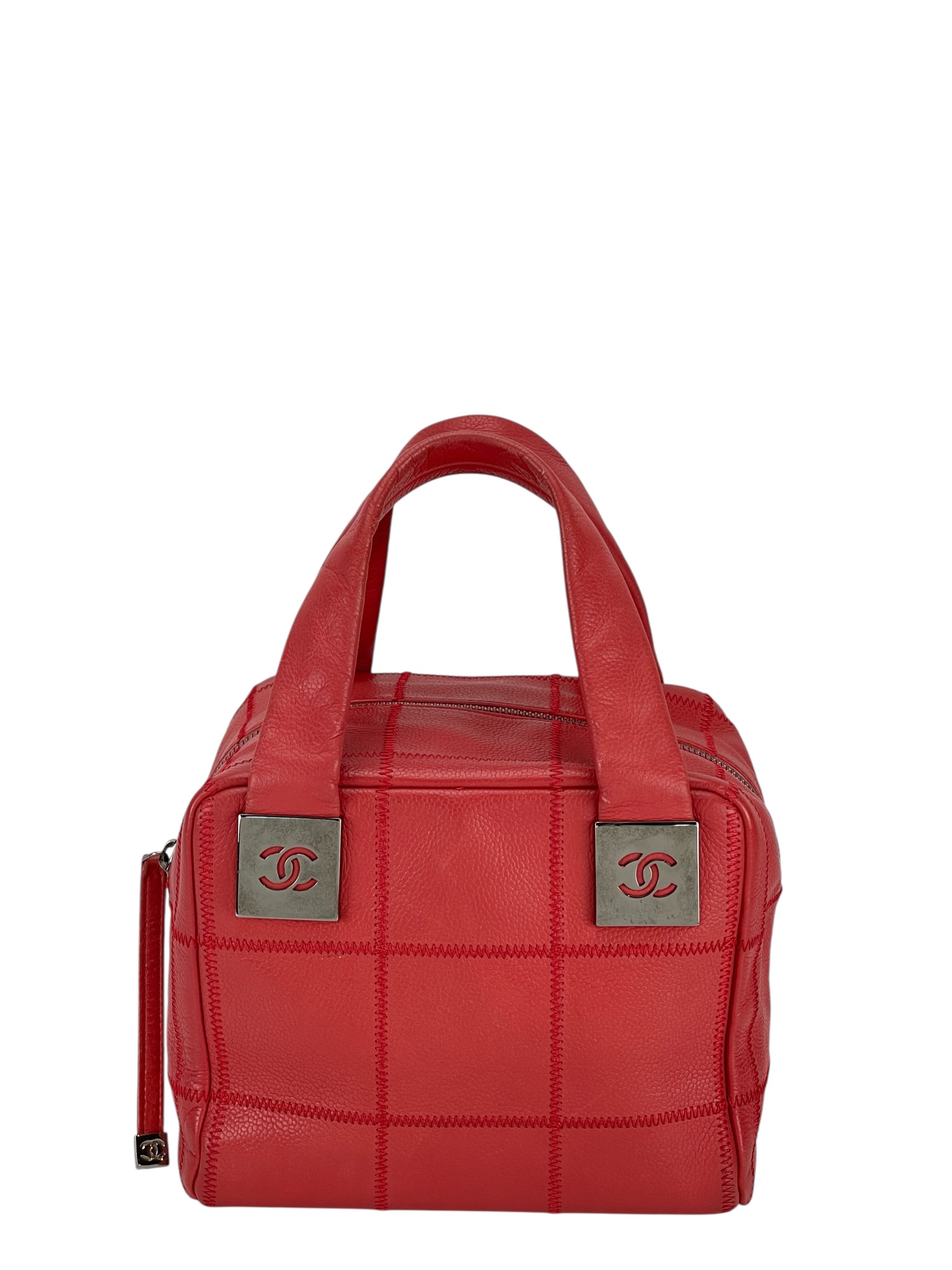 CHANEL - Red Caviar Chocobar Mini Boston Bag