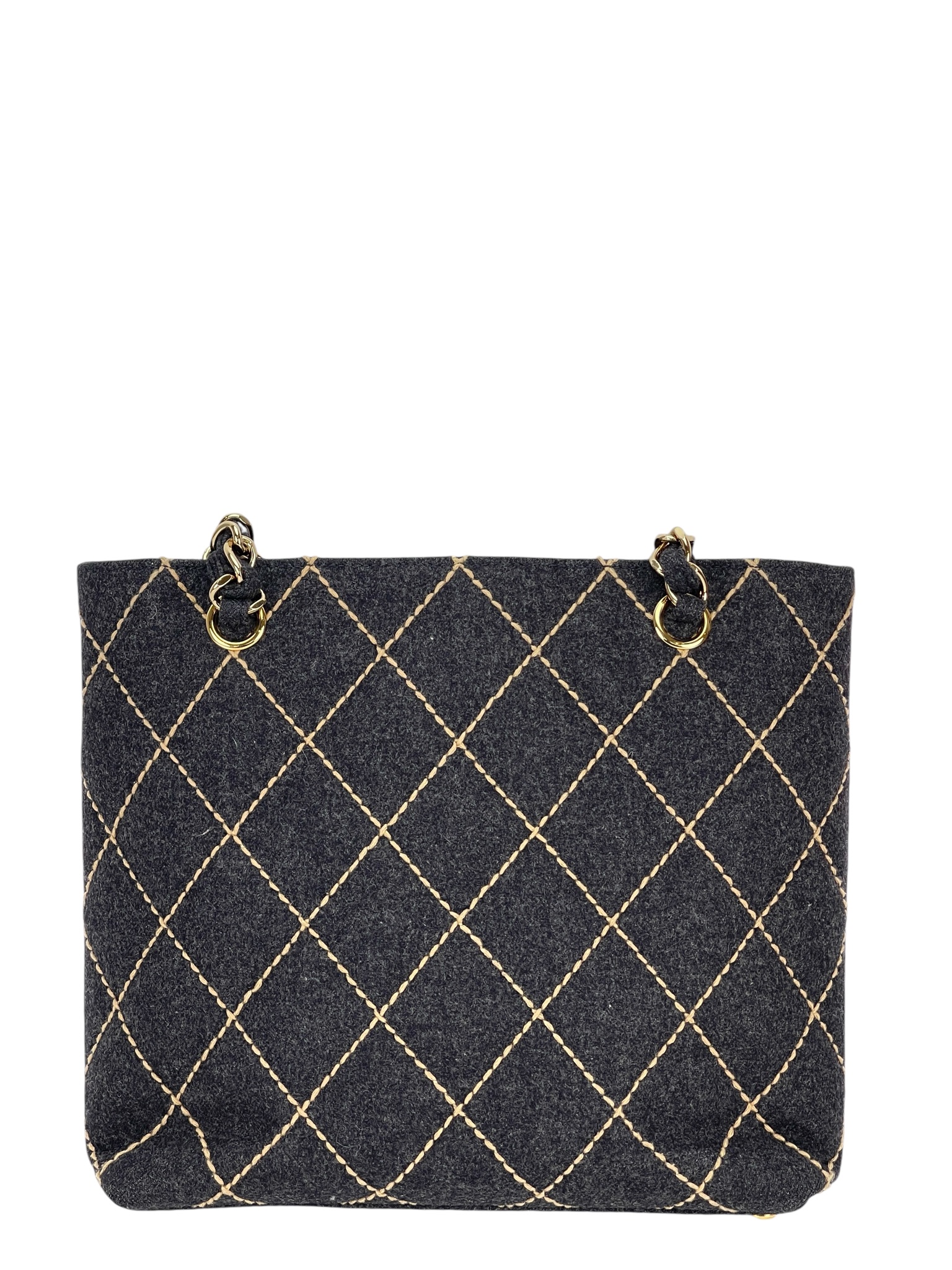 CHANEL - Wild Stitch Wool Chain Tote bag