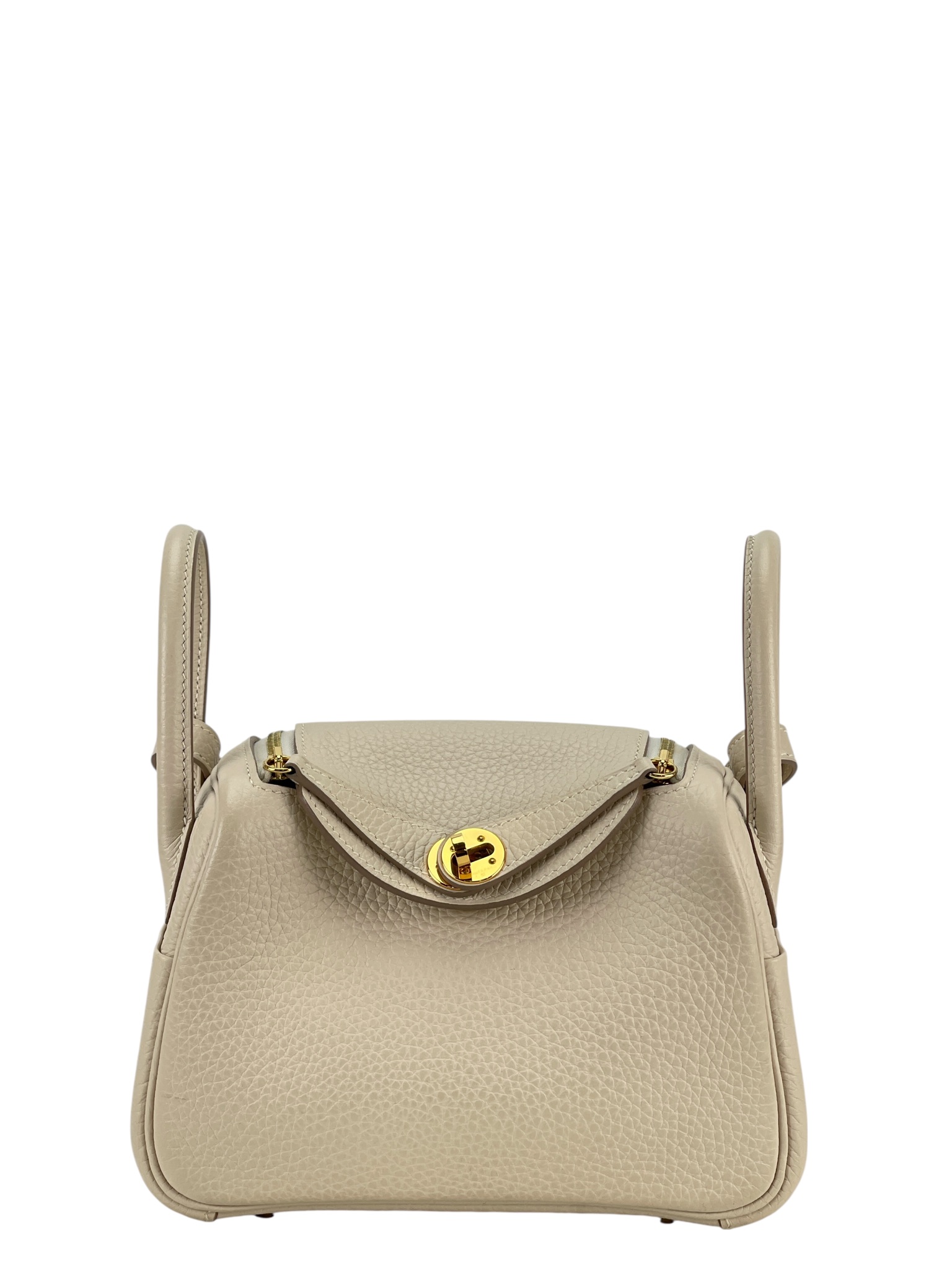 HERMES - Mini Lindy 10 Craie TC Palladium Hardware 