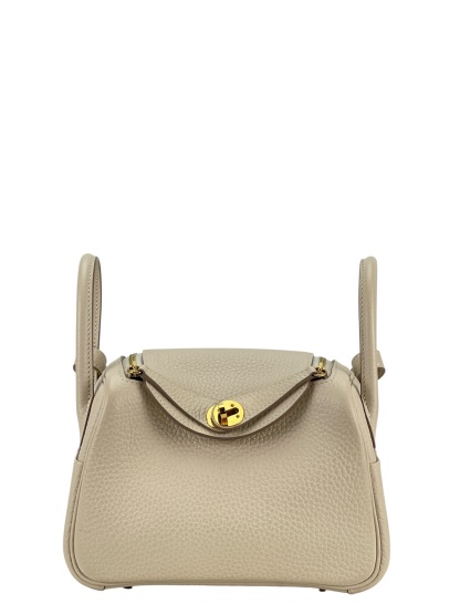 HERMES - Mini Lindy 10 Craie TC Palladium Hardware 