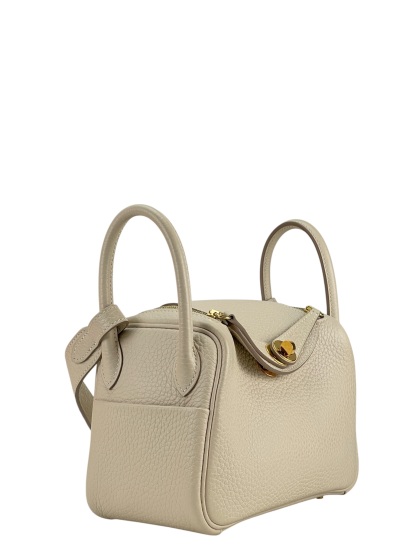 HERMES - Mini Lindy 10 Craie TC Palladium Hardware 