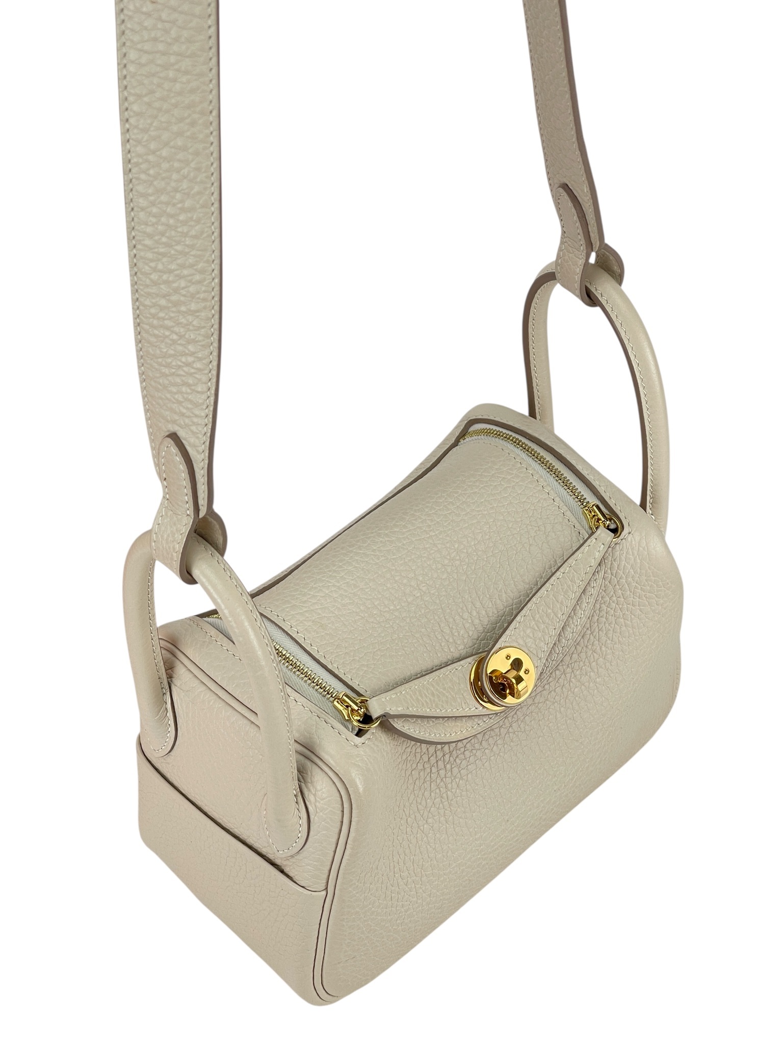 HERMES - Mini Lindy 10 Craie TC Palladium Hardware 