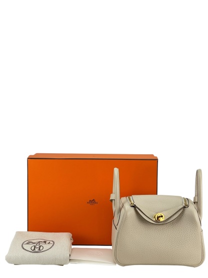 HERMES - Mini Lindy 10 Craie TC Palladium Hardware 