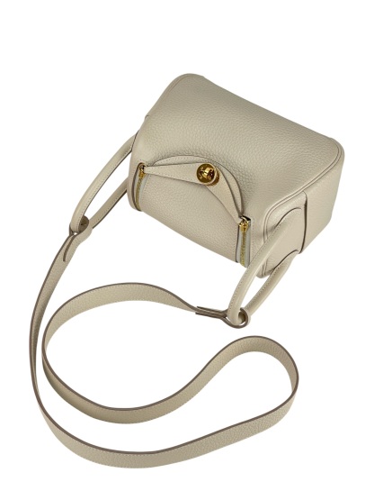 HERMES - Mini Lindy 10 Craie TC Palladium Hardware 