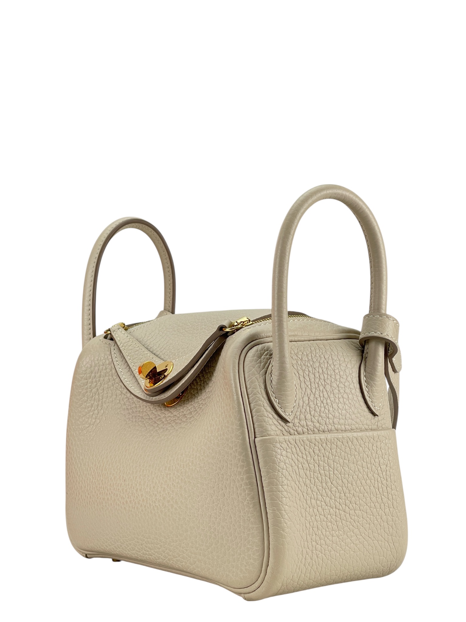 HERMES - Mini Lindy 10 Craie TC Palladium Hardware 