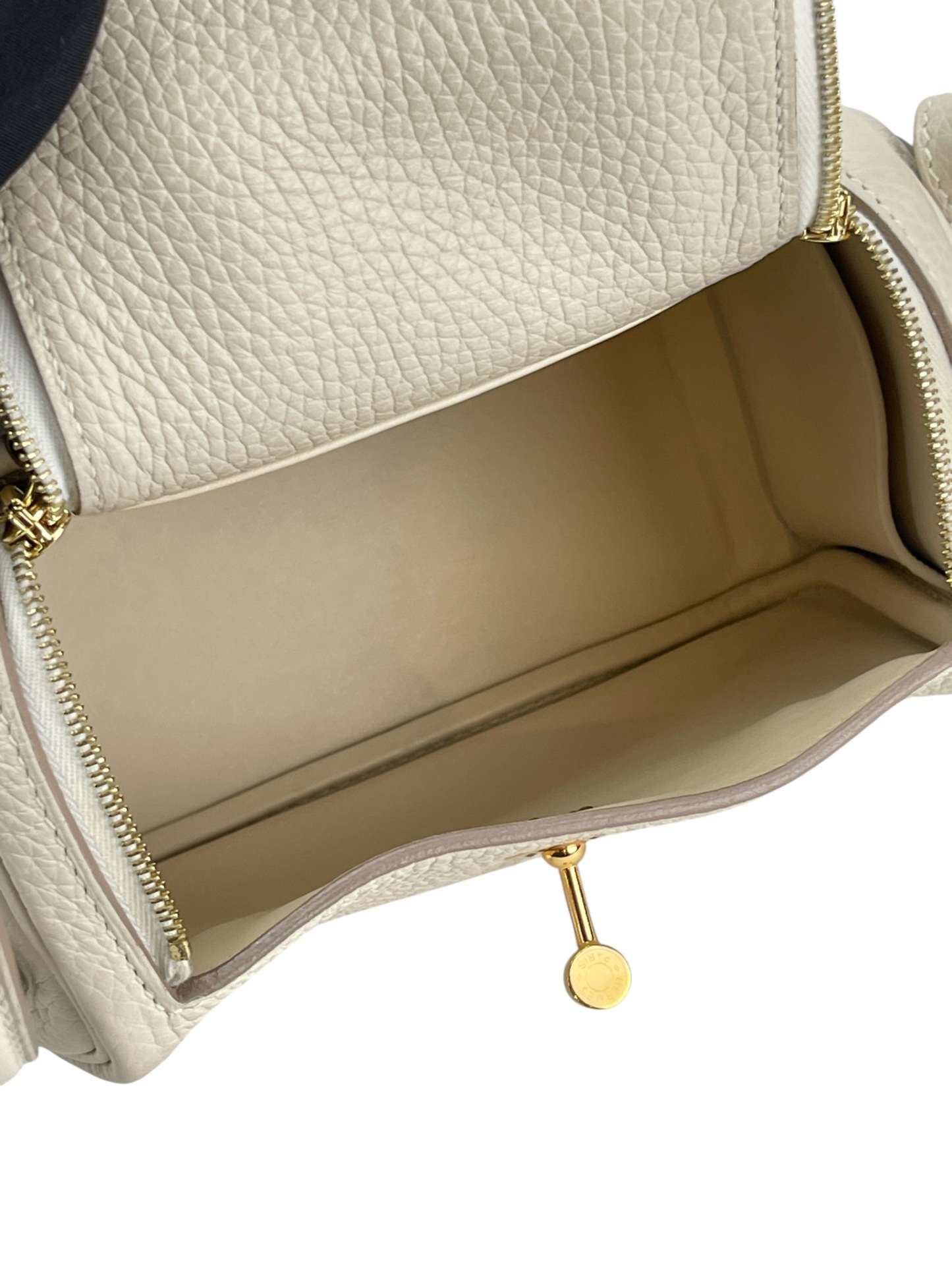 HERMES - Mini Lindy 10 Craie TC Palladium Hardware 