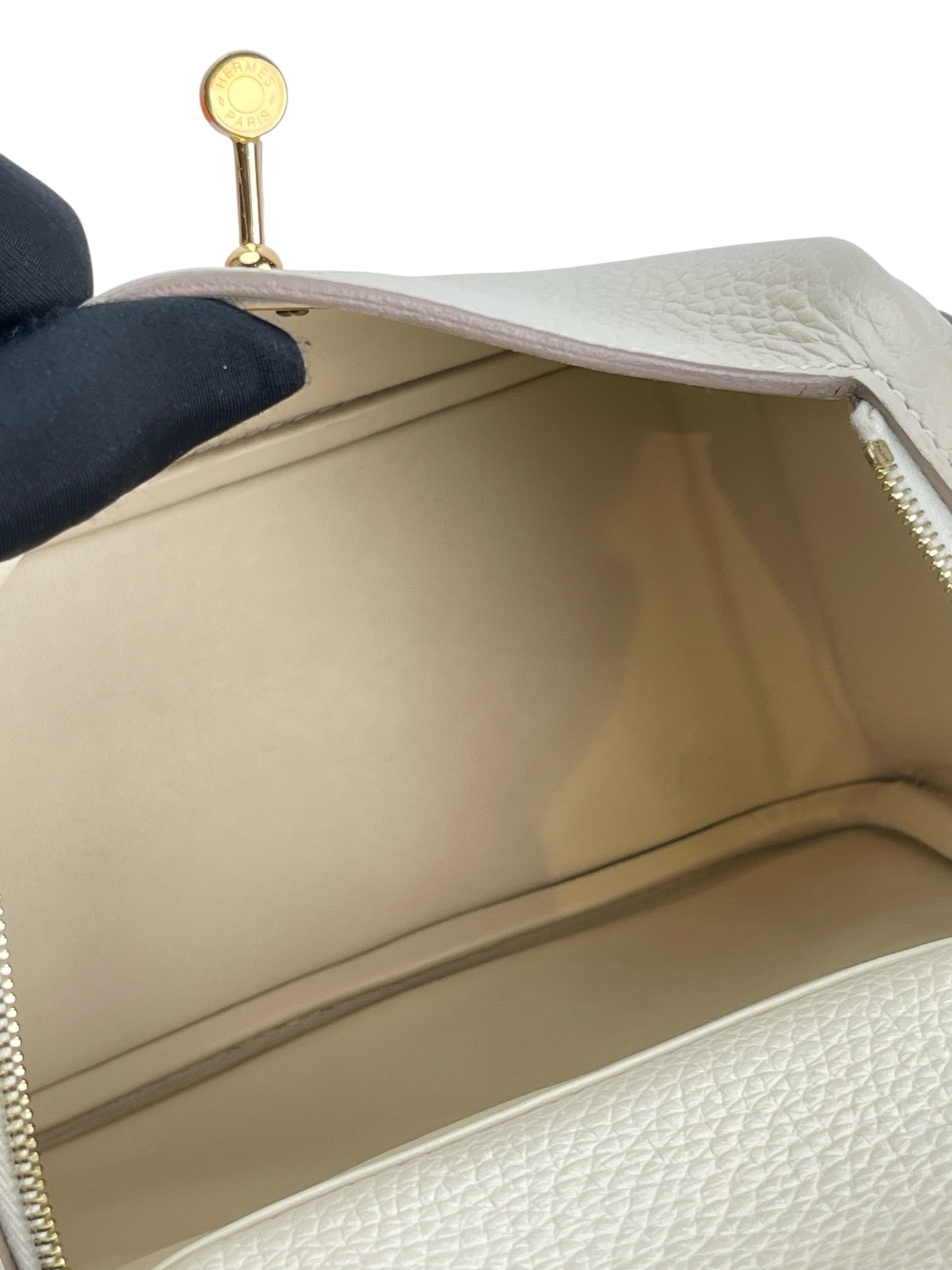 HERMES - Mini Lindy 10 Craie TC Palladium Hardware 