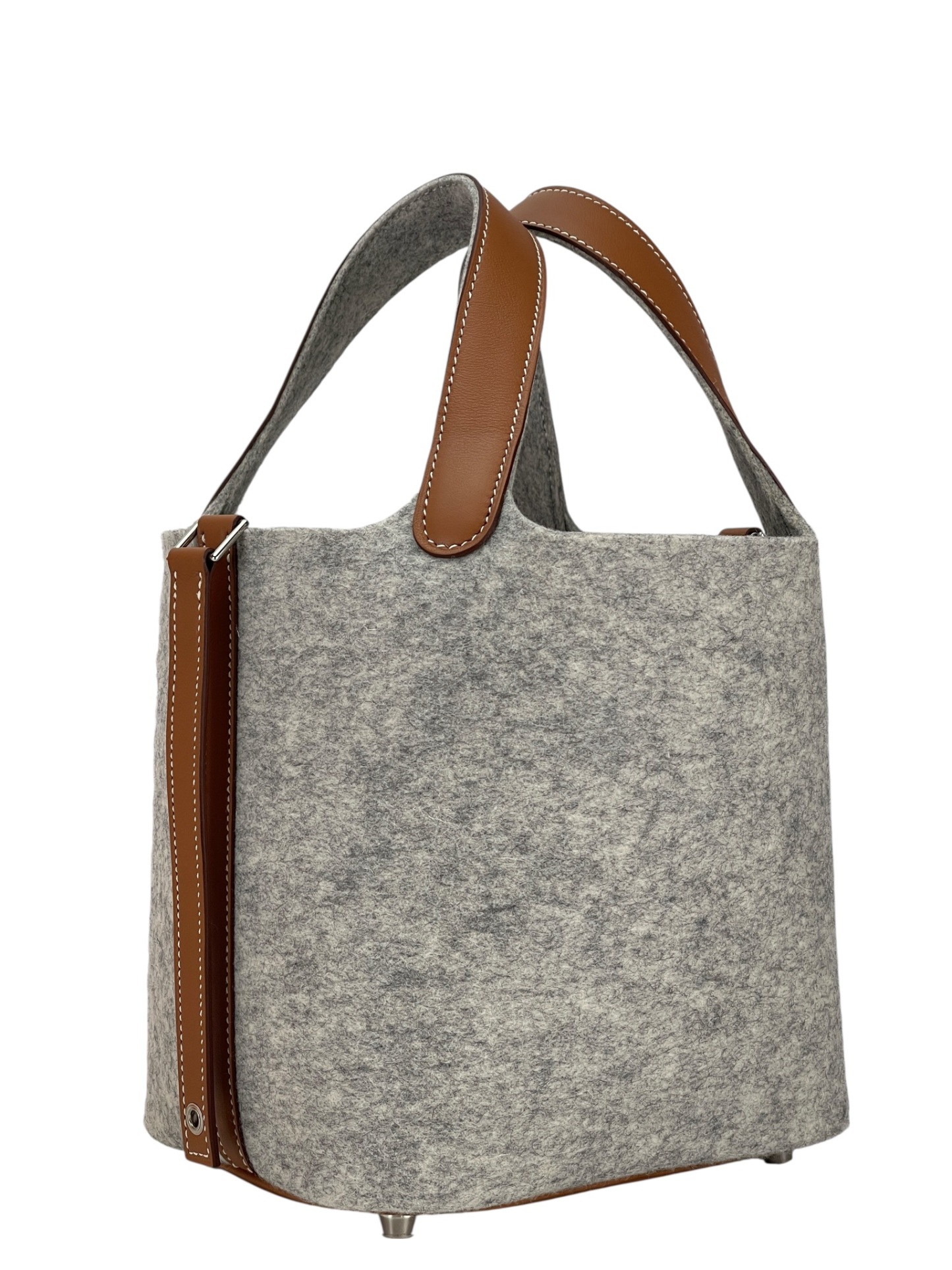 HERMES - Picotin PM Picotin 18 Grey Gold Felt Swift  Palladium Hardware