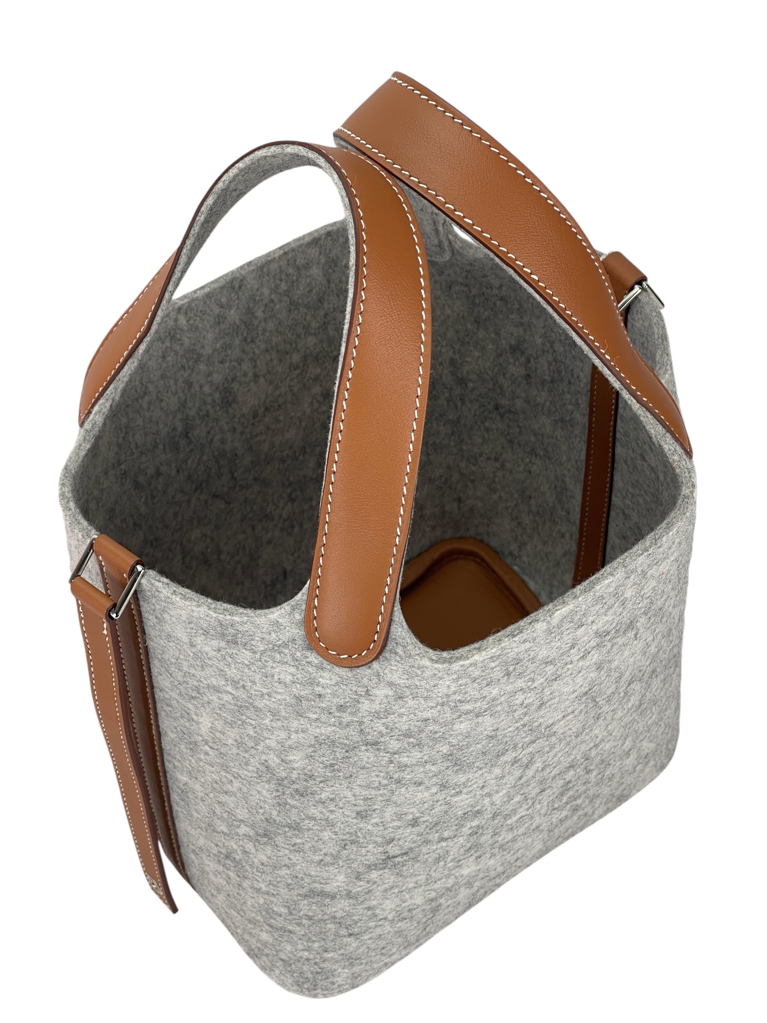 HERMES - Picotin PM Picotin 18 Grey Gold Felt Swift  Palladium Hardware