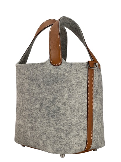 HERMES - Picotin PM Picotin 18 Grey Gold Felt Swift  Palladium Hardware