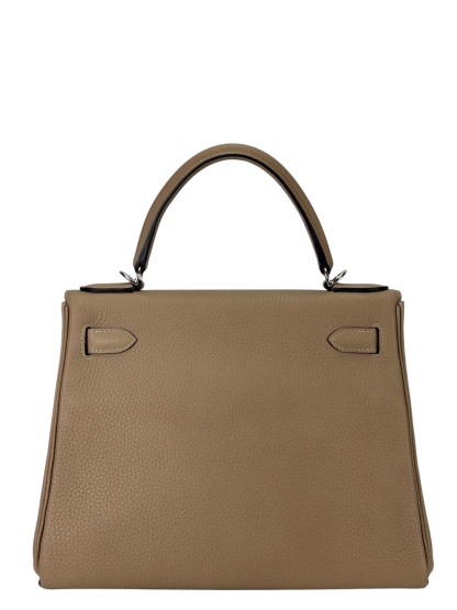 HERMES - Kelly 28 S2 Trench Togo Palladium Hardware