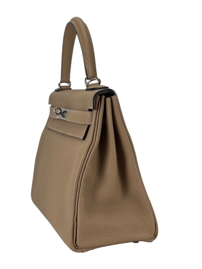 HERMES - Kelly 28 S2 Trench Togo Palladium Hardware