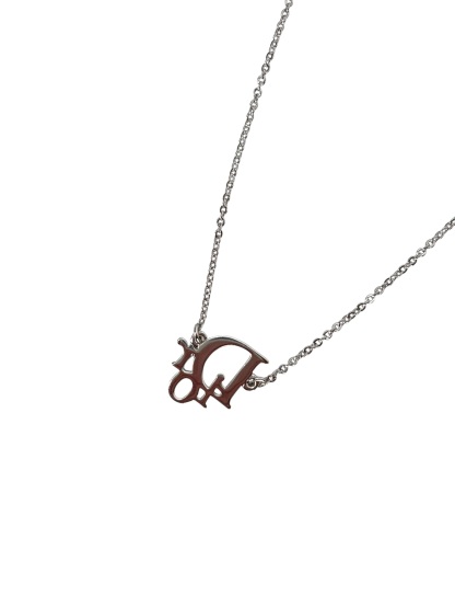 CHRISTIAN DIOR - Pink Rhinestone CD Pendant Necklace