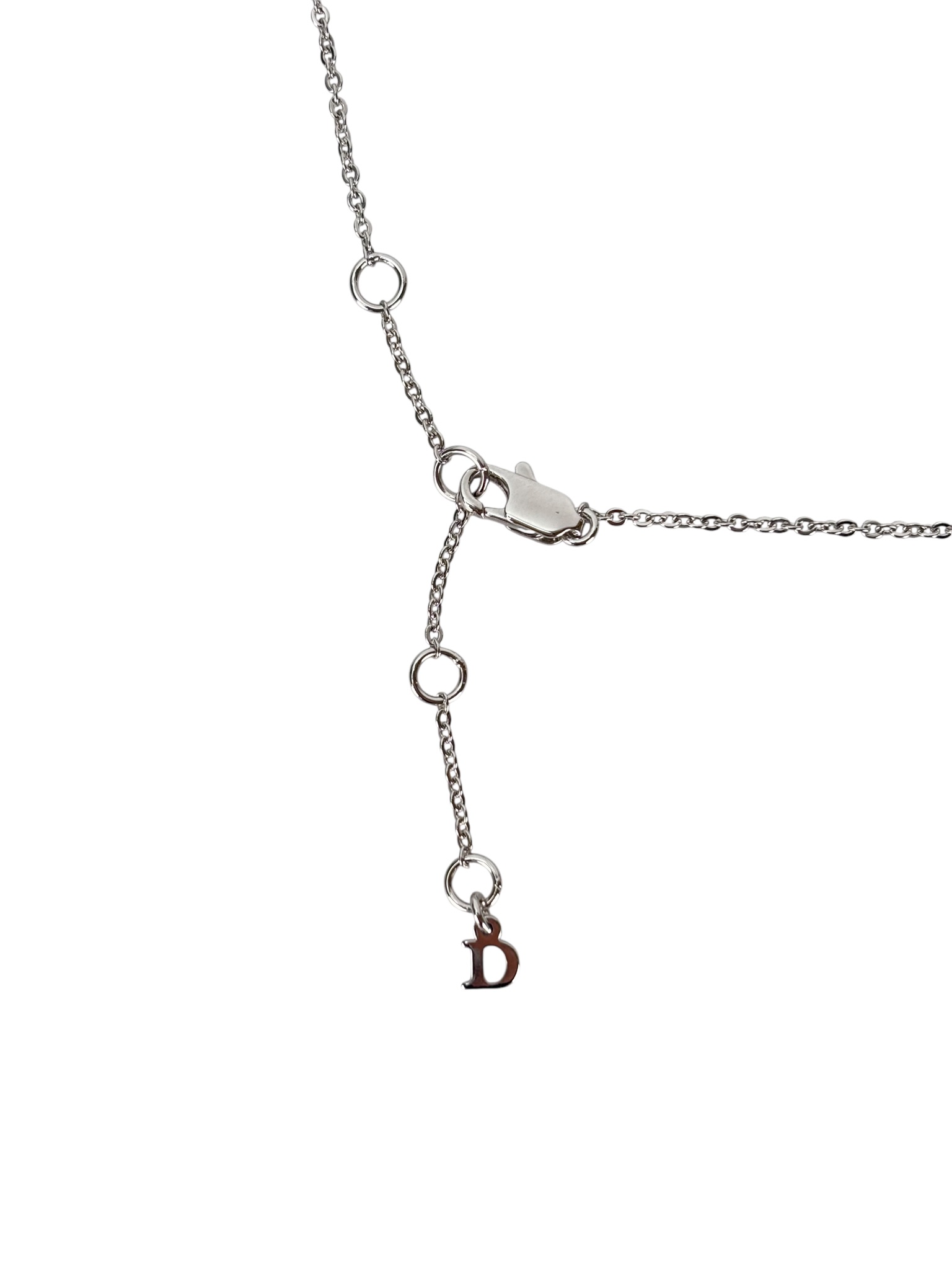 CHRISTIAN DIOR - Pink Rhinestone CD Pendant Necklace