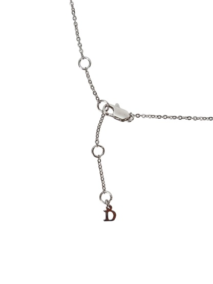 CHRISTIAN DIOR - Pink Rhinestone CD Pendant Necklace