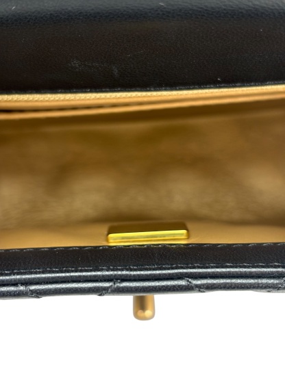 CHANEL - Black Lambskin Mini Classic Square Flap Shoulder Bag 17