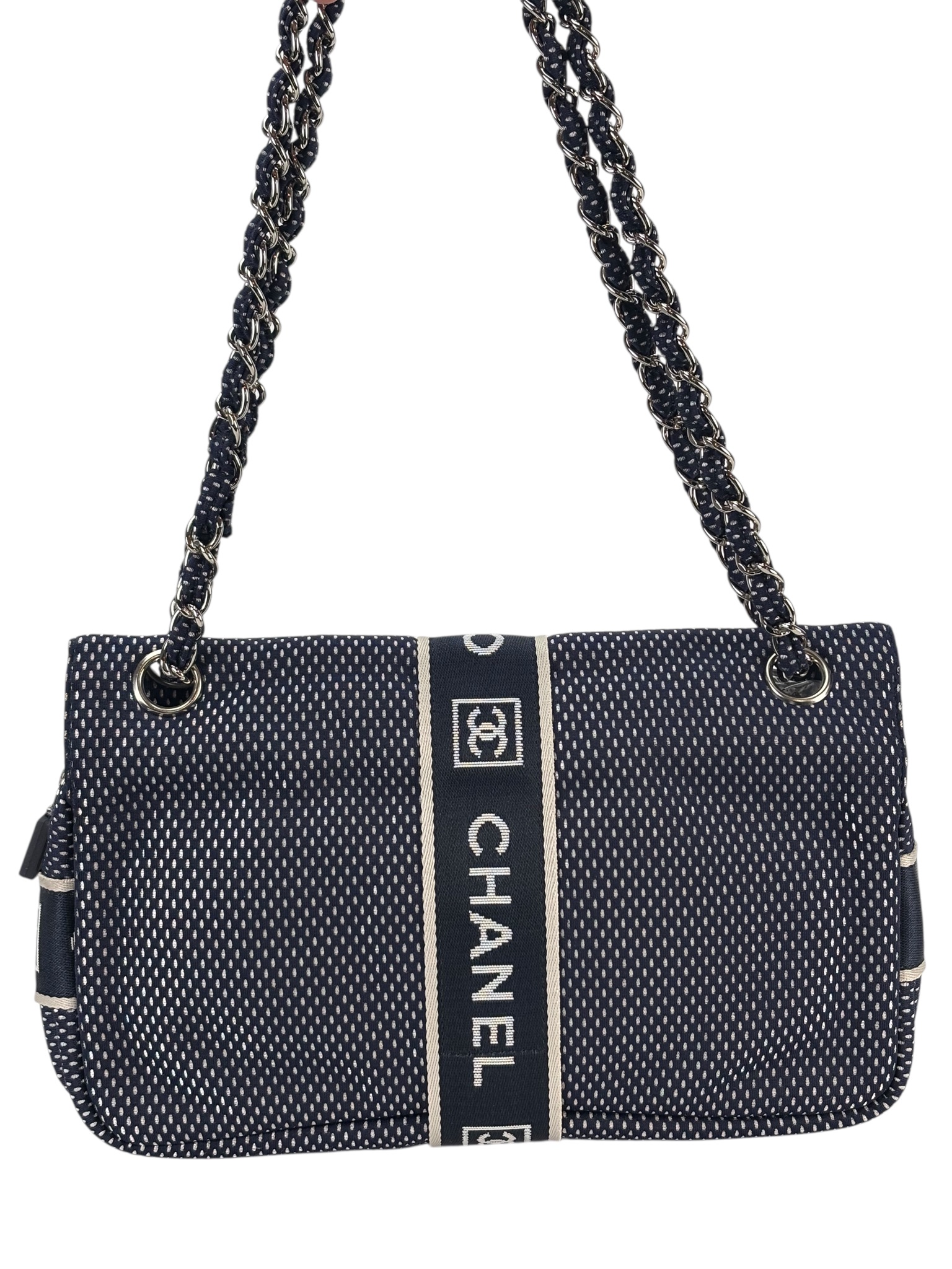 CHANEL - Blue Nylon Sport Line Shoulder Bag