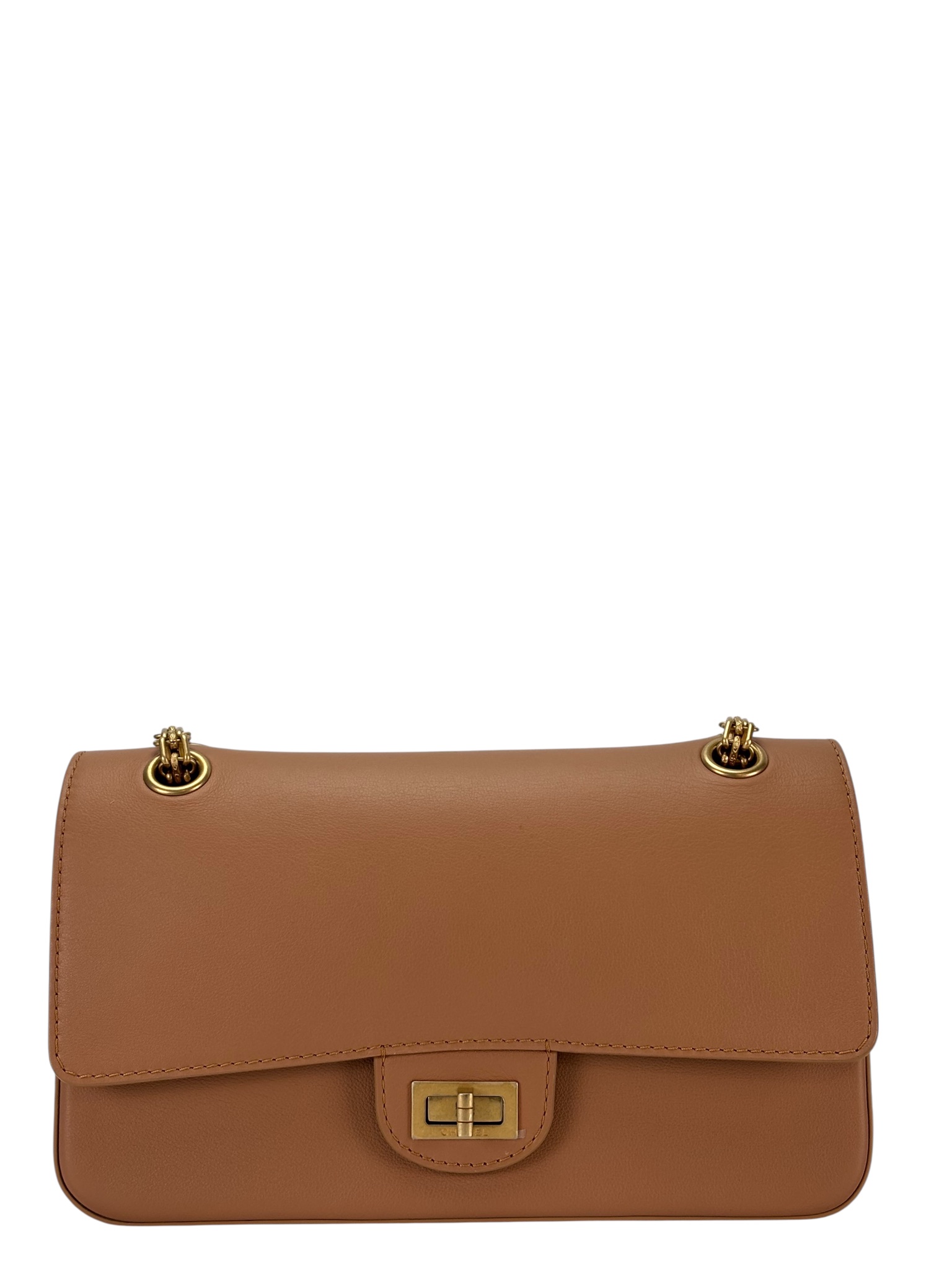 CHANEL - Beige Calfskin Smooth Leather 2.55 Nude Bag