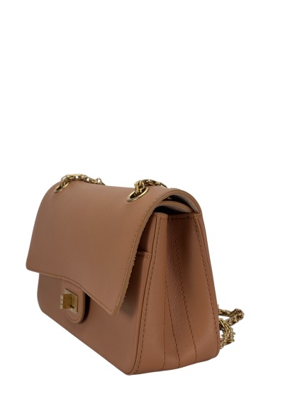 CHANEL - Beige Calfskin Smooth Leather 2.55 Nude Bag