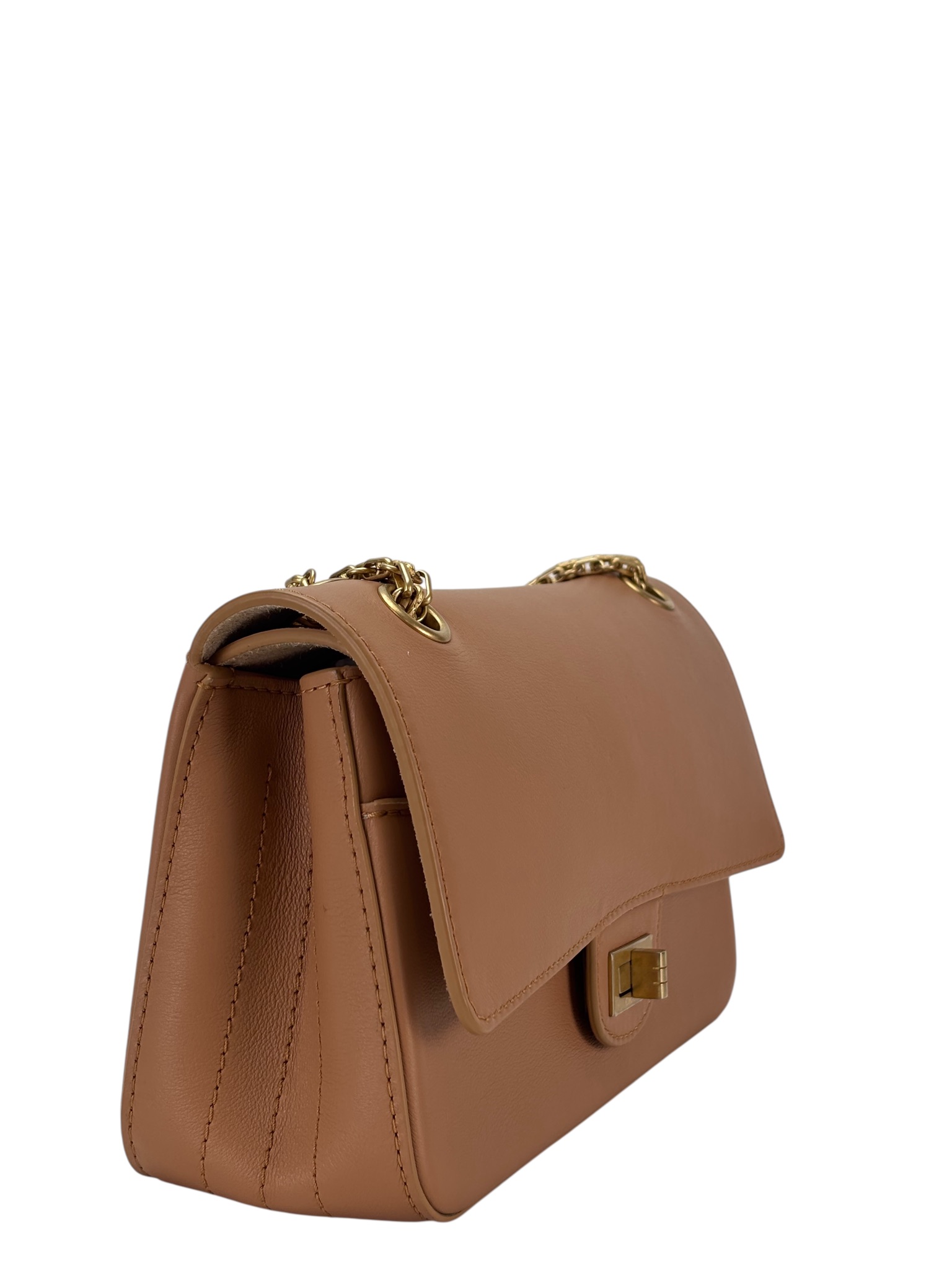 CHANEL - Beige Calfskin Smooth Leather 2.55 Nude Bag