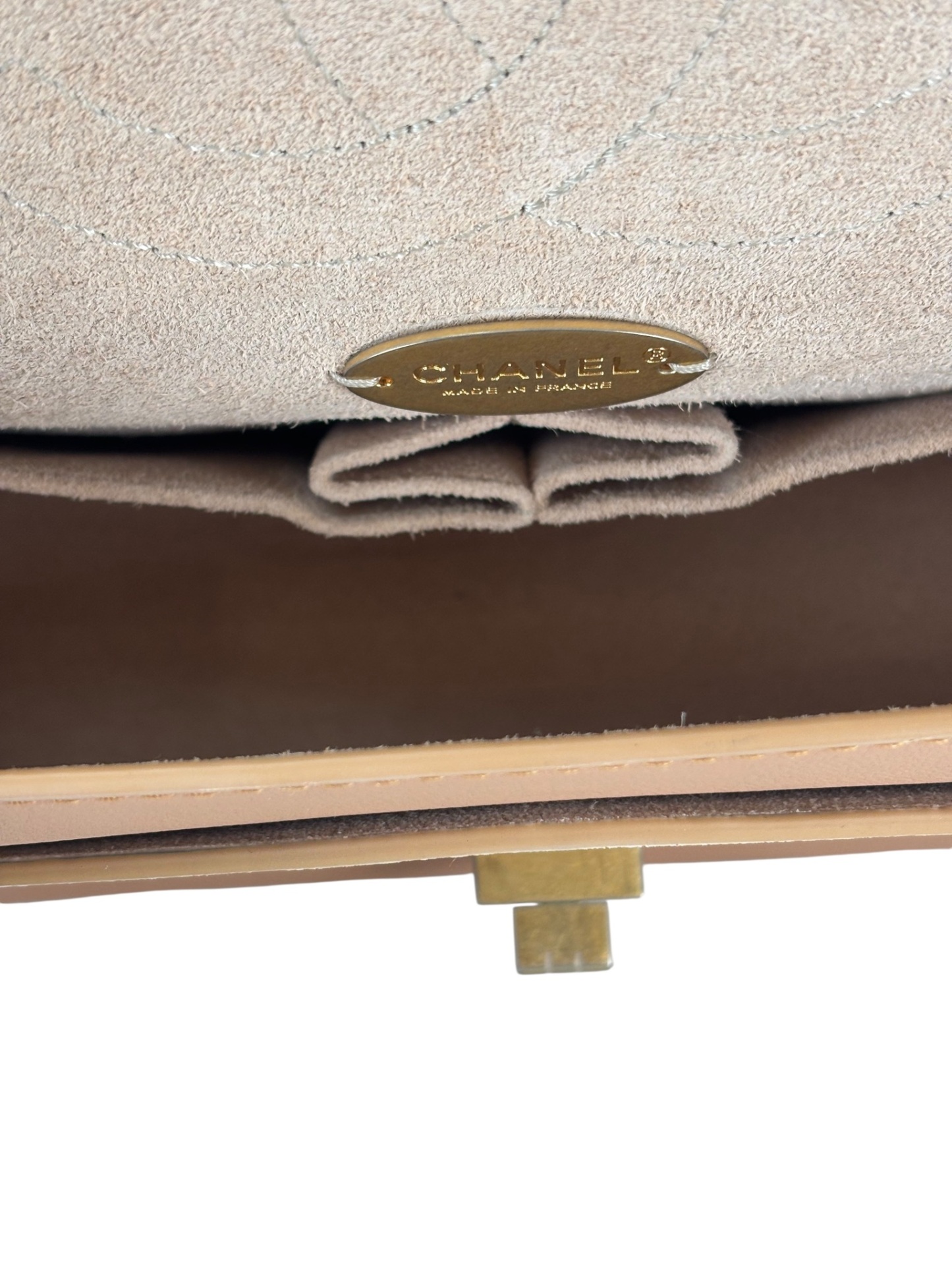 CHANEL - Beige Calfskin Smooth Leather 2.55 Nude Bag