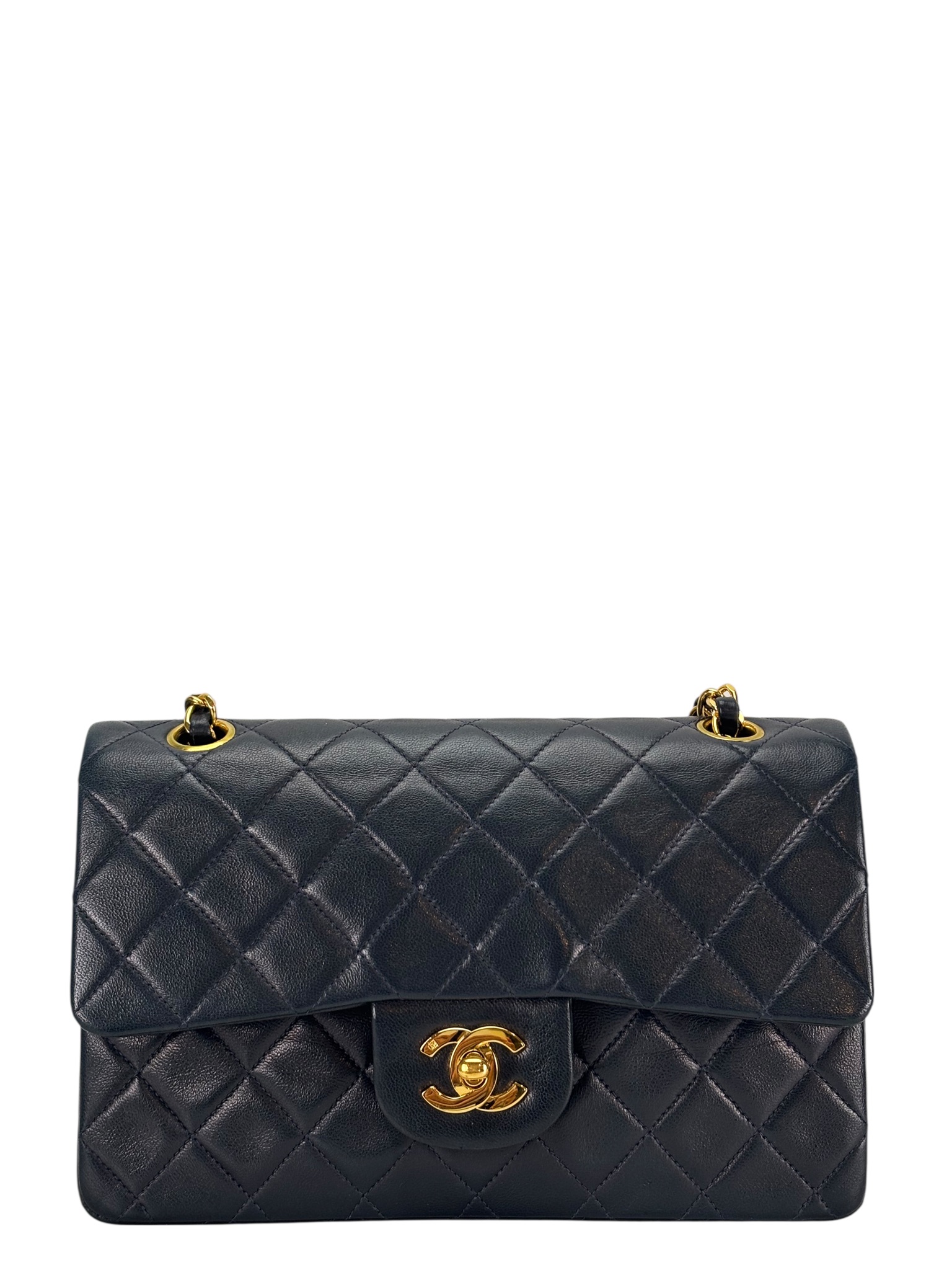 CHANEL - Small Classic Double Flap Bag Lambskin Gold Hardware (CF23)