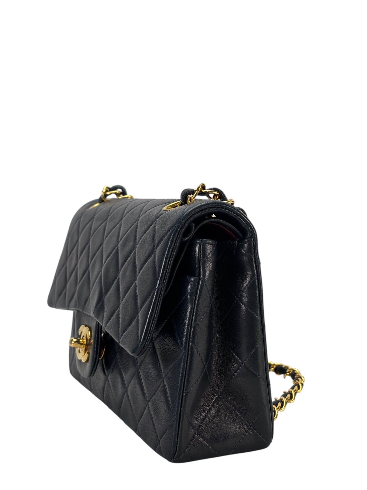 CHANEL - Small Classic Double Flap Bag Lambskin Gold Hardware (CF23)