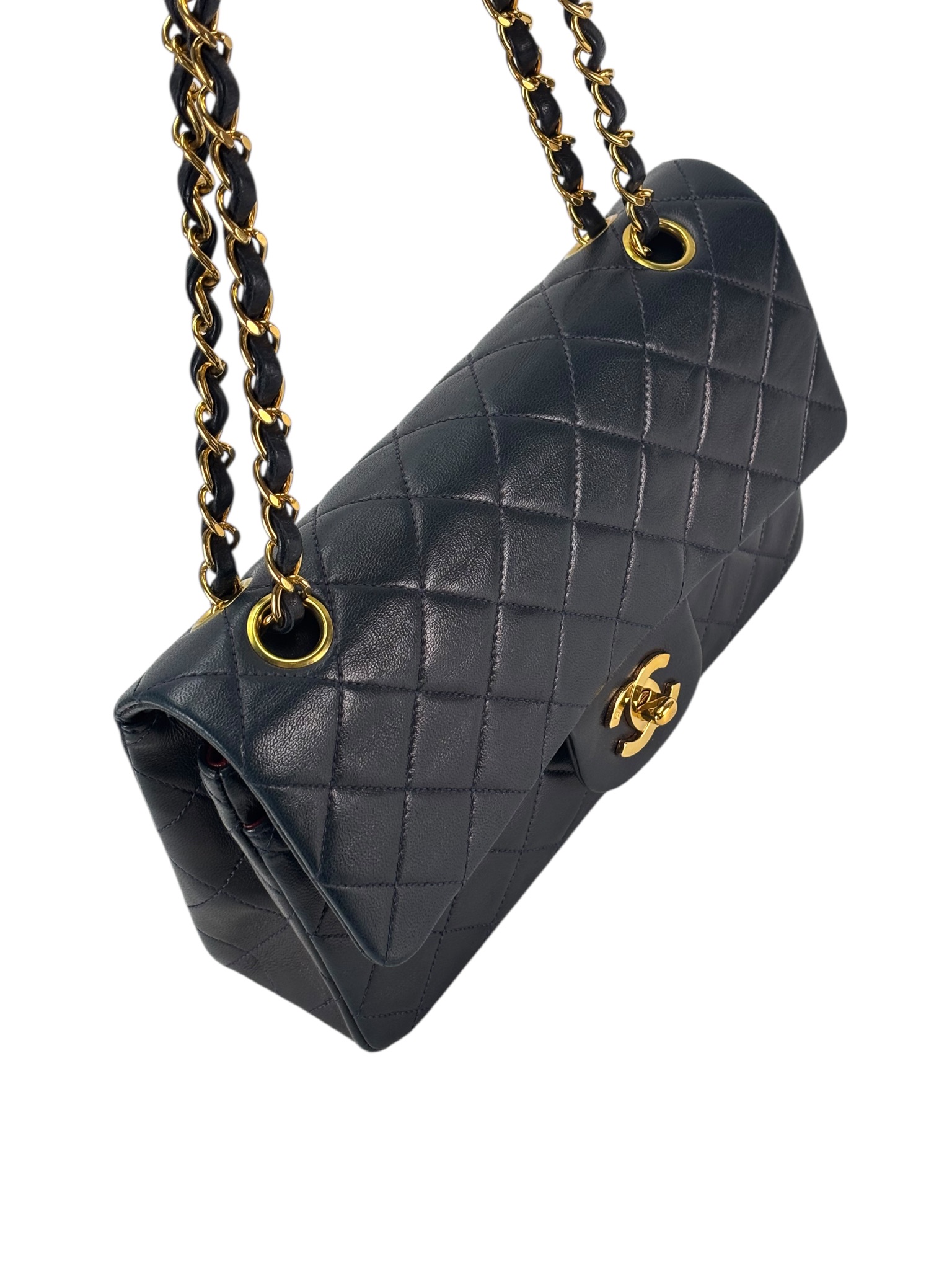 CHANEL - Small Classic Double Flap Bag Lambskin Gold Hardware (CF23)