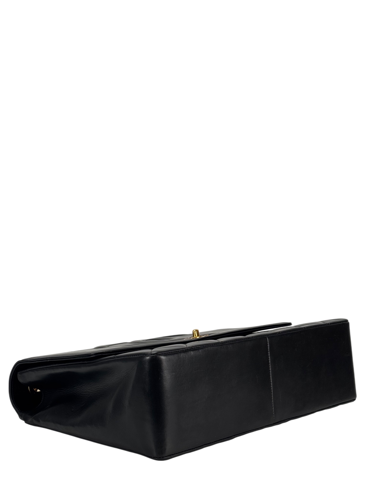 CHANEL - Black Lambskin Maxi Classic Flap Shoulder Bag