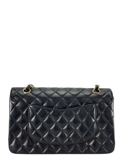 CHANEL - Medium Classic Double Flap Bag Black Lambskin Gold Hardware (CF25)