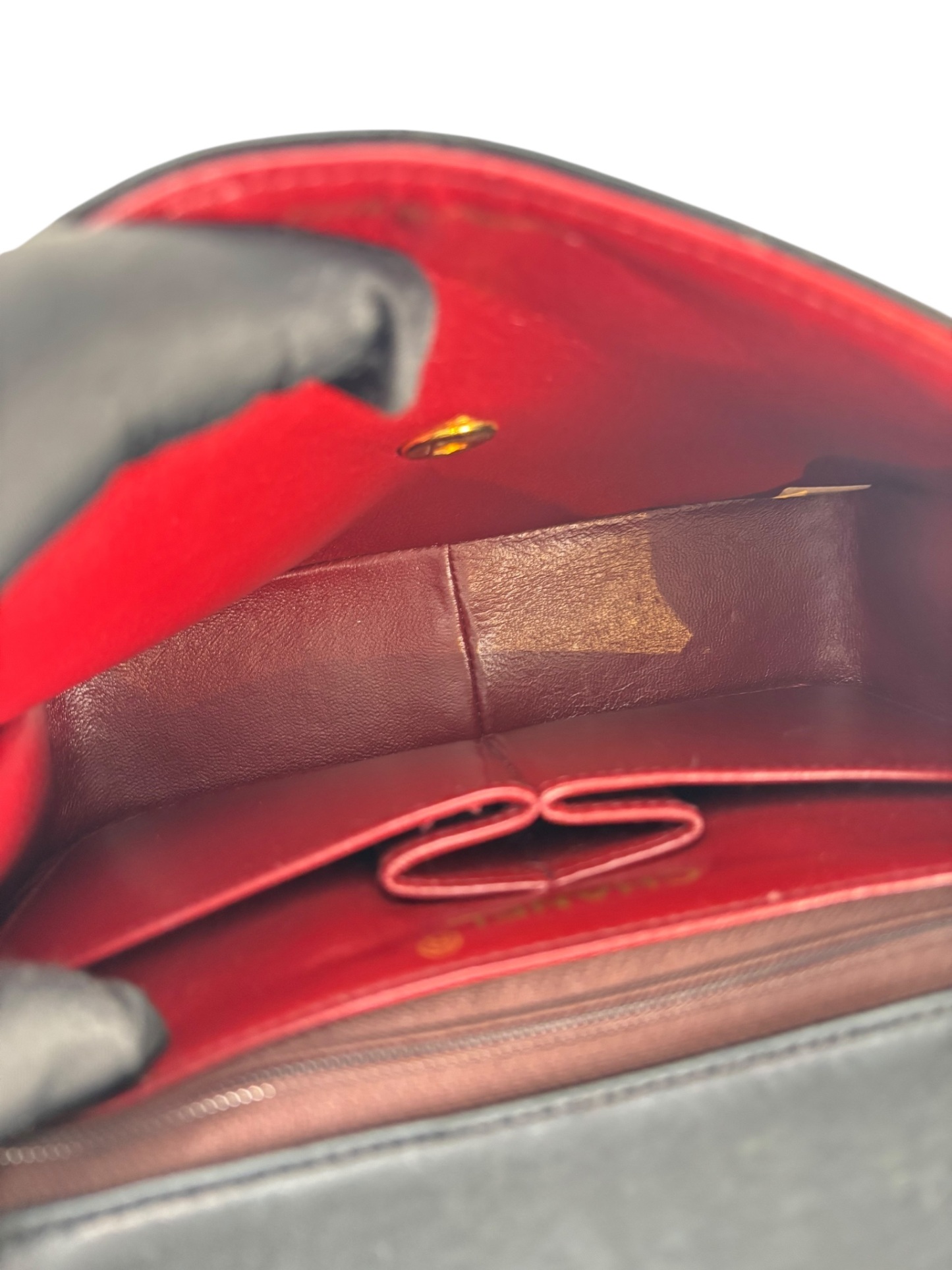 CHANEL - Black Lambskin Mini Classic Square Flap Shoulder Bag 17